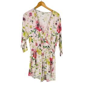 Plum Pretty Sugar White Floral Lightweight Romper